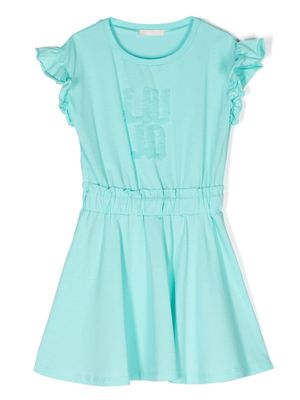 Liu Jo Kids logo-appliqué jersey dress - Blue