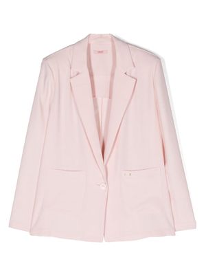 Liu Jo Kids logo-plaque single-breasted blazer - Pink