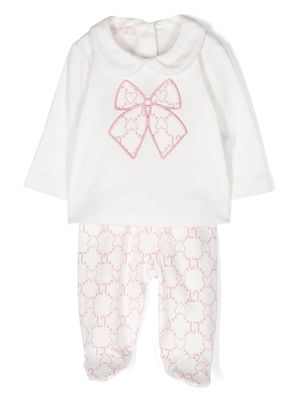 Liu Jo Kids monogram-print cotton babygrow set - White