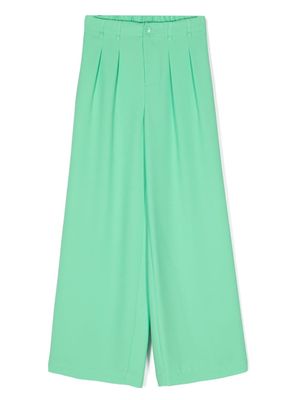 Liu Jo Kids pleated wide-leg trousers - Green