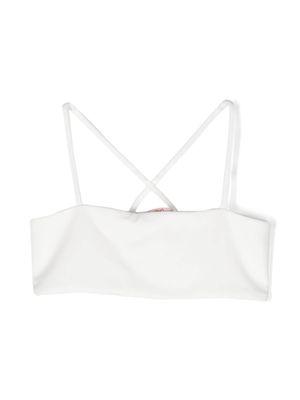 Liu Jo Kids square-neck crepe crop top - White