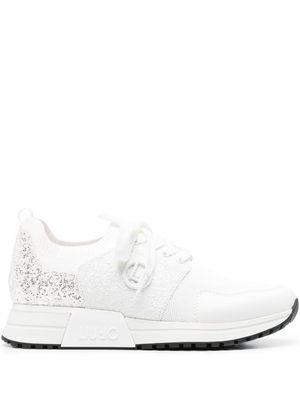 LIU JO Kiss glittery mesh sneakers - White