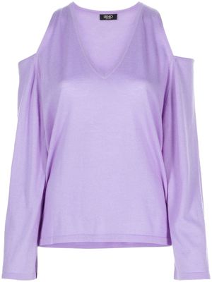 LIU JO knitted open-shoulder jumper - Purple