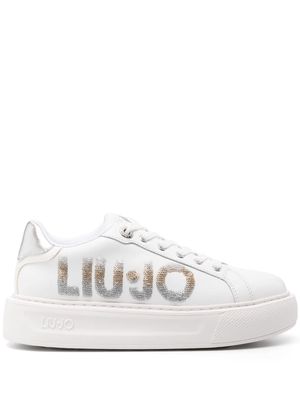 LIU JO Kylie sequined-logo sneakers - White