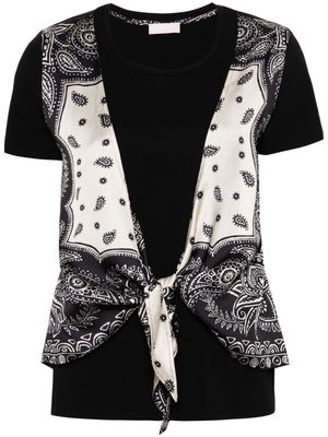 LIU JO layered paisley-print T-shirt - Black