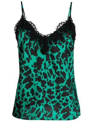 LIU JO leopard print camisole top - Green
