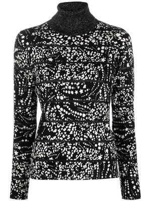 LIU JO leopard-print roll-neck top - Black