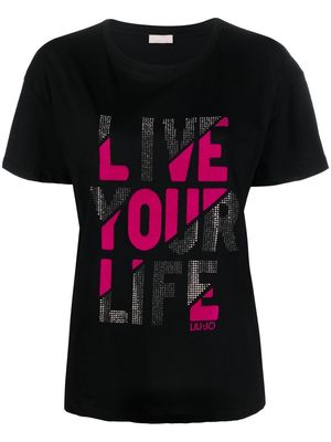 LIU JO 'Live Your Life' T-shirt - Black