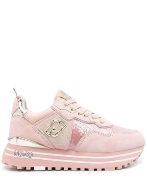 LIU JO logo-apliqué suede sneakers - Pink
