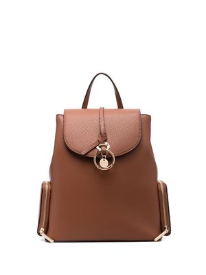 LIU JO logo-charm faux leather backpack - Brown