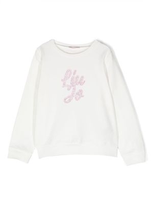 LIU JO logo-embellished jersey sweatshirt - White