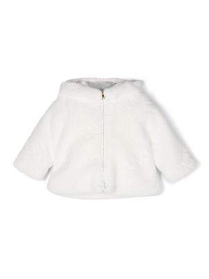 LIU JO logo-embossed hooded jacket - White