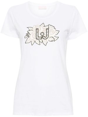 LIU JO logo-embroidered cotton T-shirt - White