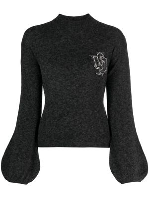 LIU JO logo-embroidered mélange jumper - Grey