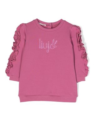 LIU JO logo-embroidered sweatshirt - Pink