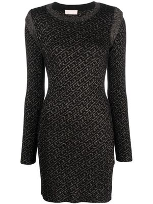 LIU JO logo-jacquard knitted minidress - Black