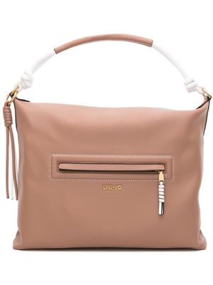 LIU JO logo-lettering leather tote bag - Brown