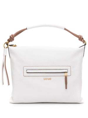 LIU JO logo-lettering leather tote bag - White