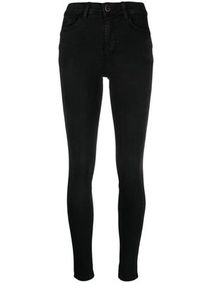 LIU JO logo-lettering mid-rise skinny jeans - Black