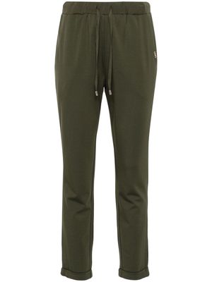 LIU JO logo-lettering tapered trousers - Green