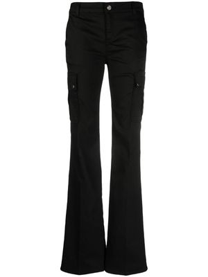 LIU JO logo-patch flared trousers - Black