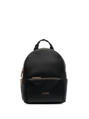 LIU JO logo-plaque backpack - Black