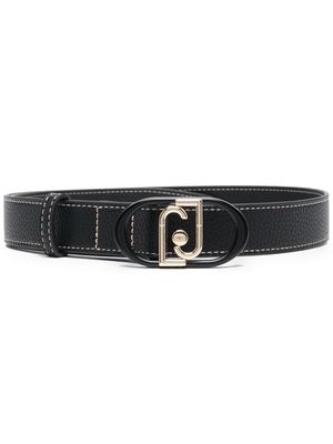 LIU JO logo-plaque buckle belt - Black