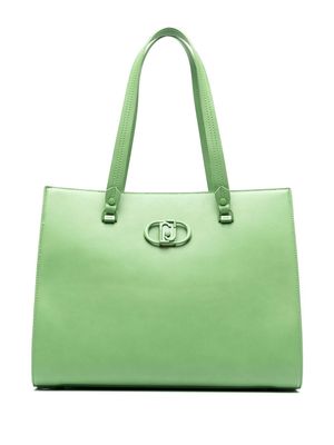 LIU JO logo-plaque faux leather tote bag - Green
