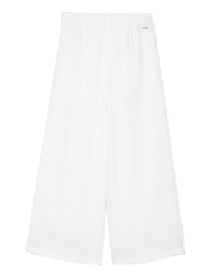 LIU JO logo-plaque flared trousers - White