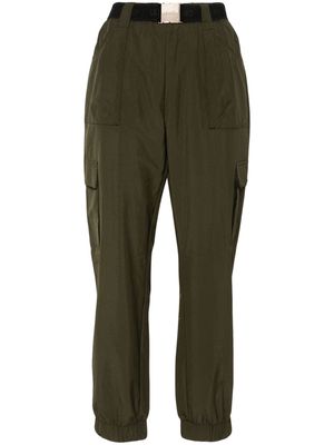 LIU JO logo-plaque poplin trousers - Green