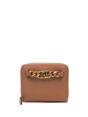 LIU JO logo-plaque zipped wallet - Brown