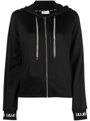 LIU JO logo-print zip-up hoodie - Black