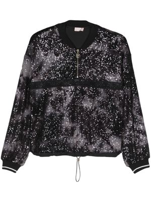 LIU JO logo-tape sequined sweatshirt - Black