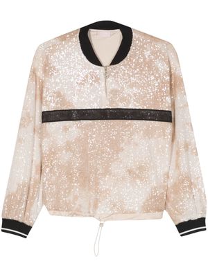 LIU JO logo-tape sequined sweatshirt - Neutrals