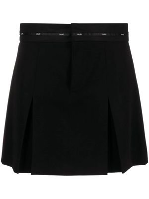 LIU JO logo-trim pleated miniskirt - Black