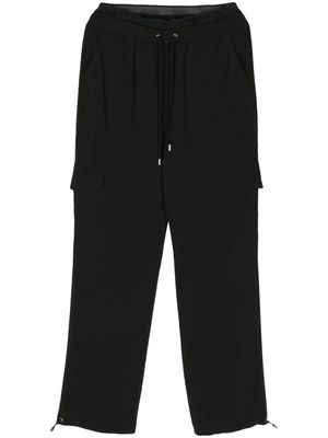 LIU JO logo-waistband tapered track trousers - Black