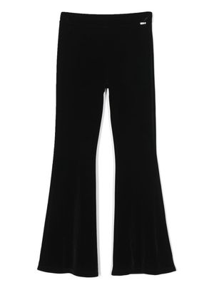 LIU JO lurex-detail flared trousers - Black