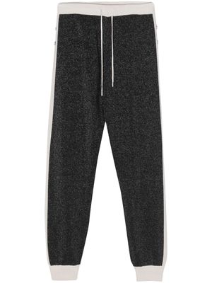 LIU JO lurex-detailing tapered-leg trousers - Black