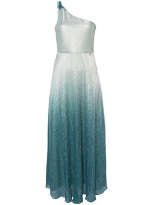 LIU JO lurex one-shoulder gown - Blue