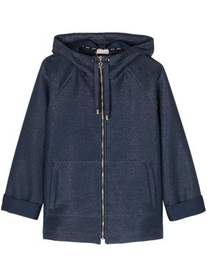 LIU JO lurex zip-up hoodie - Blue