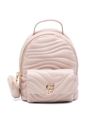 LIU JO matelassé logo-plaque backpack - Pink