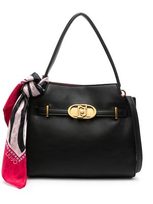 LIU JO medium logo-buckle tote bag - Black