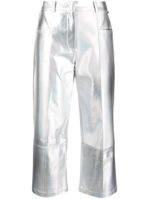LIU JO metallic-effect cropped trousers - Silver