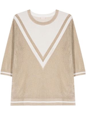 LIU JO metallic open-knit jumper - Neutrals