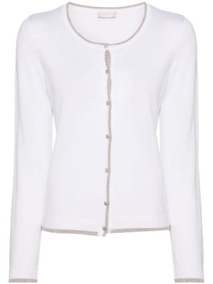 LIU JO metallic-threading cardigan - White