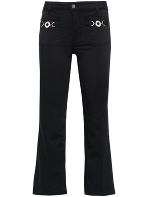 LIU JO mid-waist flared trousers - Blue