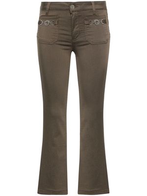 LIU JO mid-waist flared trousers - Green