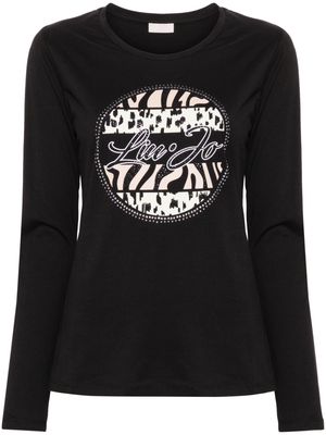 LIU JO mix-print long-sleeve T-shirt - Black