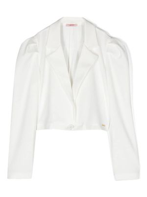 LIU JO notch-lapels cropped blazer - White