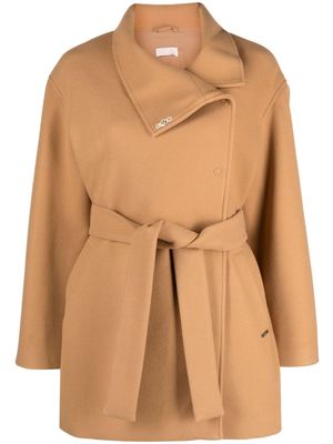 LIU JO off-centre belted coat - Neutrals